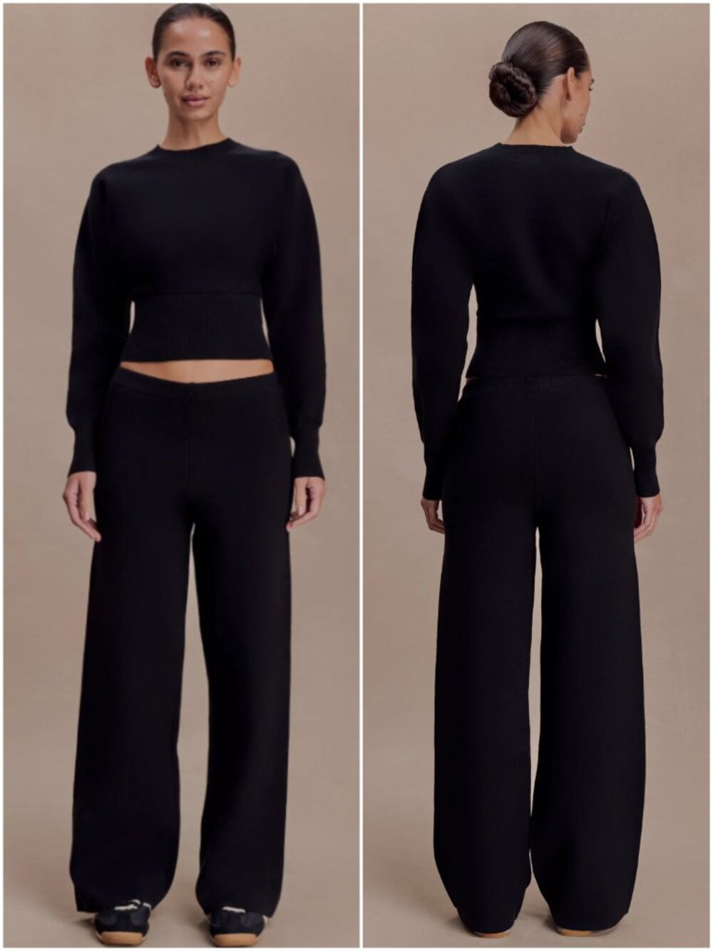 MESHKI Kerrymae Knit Pants Straight Leg Black size XL Minimalist Casual
